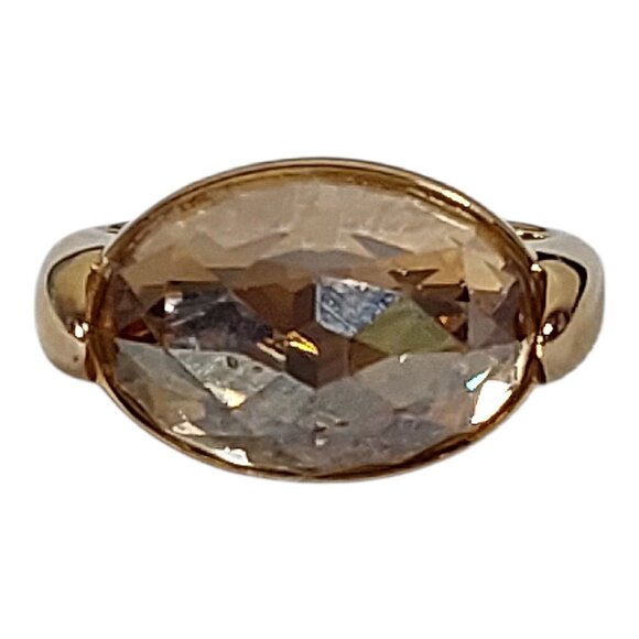 Swarovski Vanilla Ring in Golden Shadow Crystal Gold Plated Good Cond - 6 (52) - Picture 4 of 6